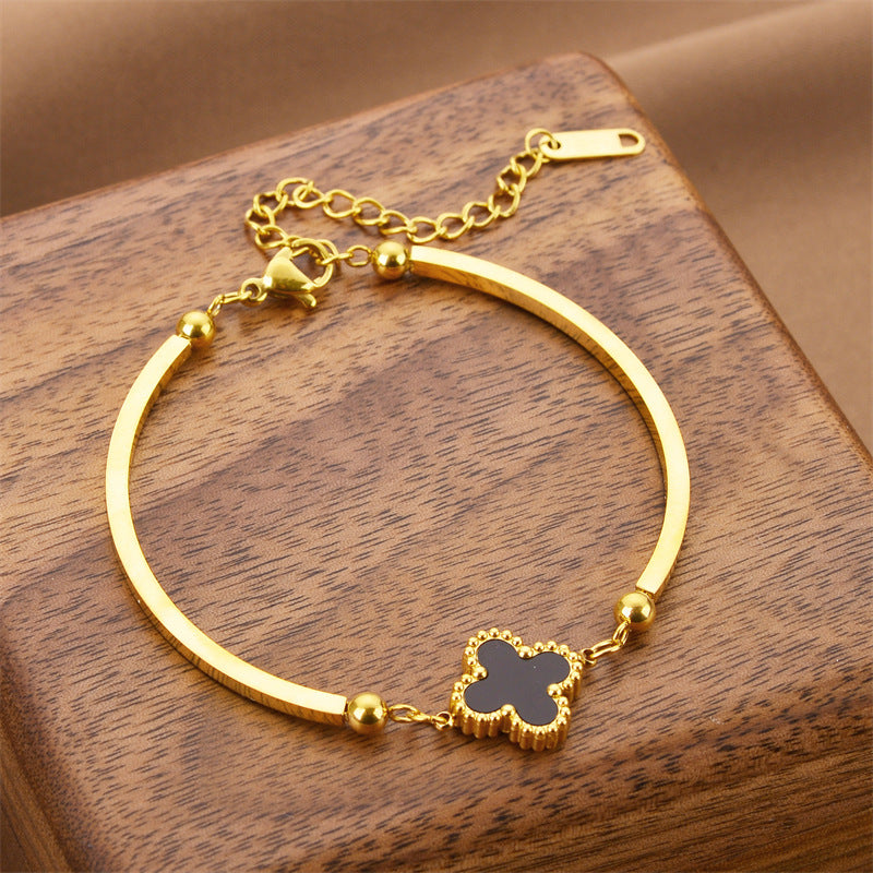 18k Gold Four-leaf Clover Bracelet Women's Accessories