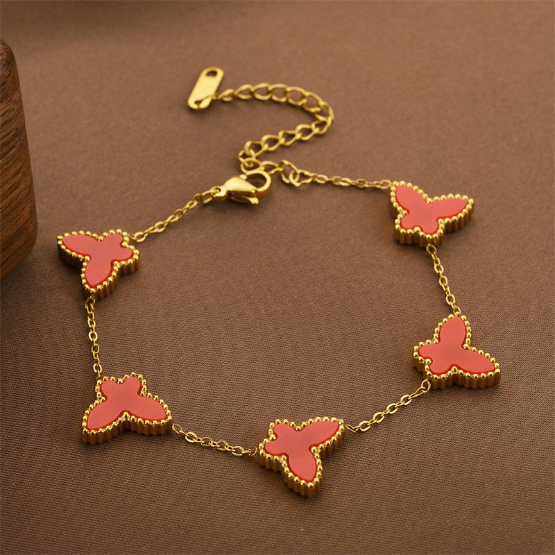 18k Gold Bracelet Butterfly Bracelet Women's Jewelry